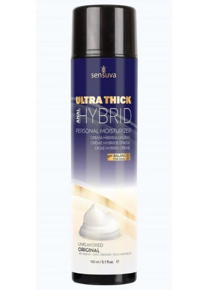 Sensuva Ultra Thick Anal Hybrid Lubricant 5.1 Oz bottle with pH balanced formula for comfortable anal play.