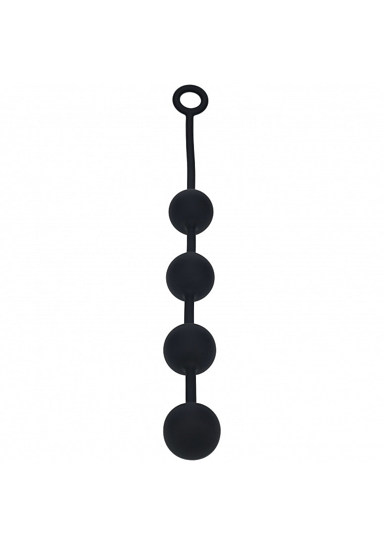 Levelz Round Silicone Anal Balls Xl 50mm Black - extra-large silicone anal balls for deep, intense stimulation.