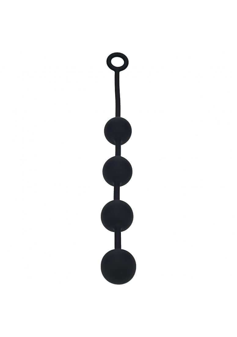 Levelz Round Silicone Anal Balls Xl 50mm Black - extra-large silicone anal balls for deep, intense stimulation.