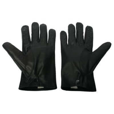 Vampire Gloves Genuine Lambskin Leather Large - black leather gloves with precision-positioned metal tacks for sensory play.