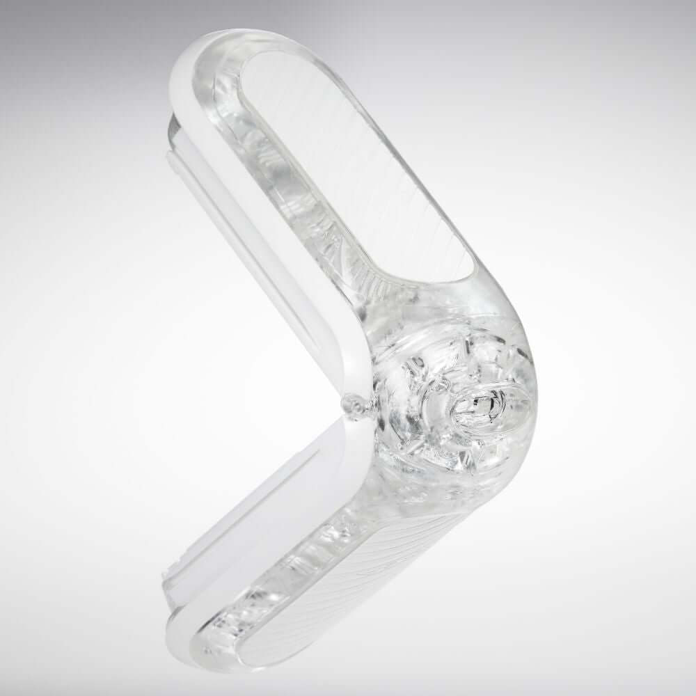Tenga Flip Zero Gravity White Male Stroker premium reusable male pleasure device with unique flip-open design