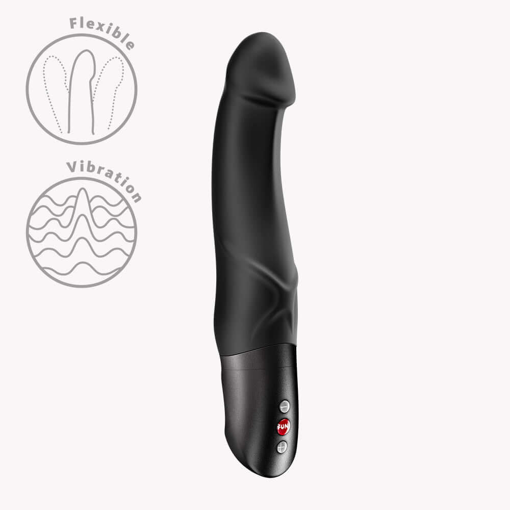 Fun Factory Mr Boss G-Spot Vibrator Black showcasing its flexible design and vibration features.