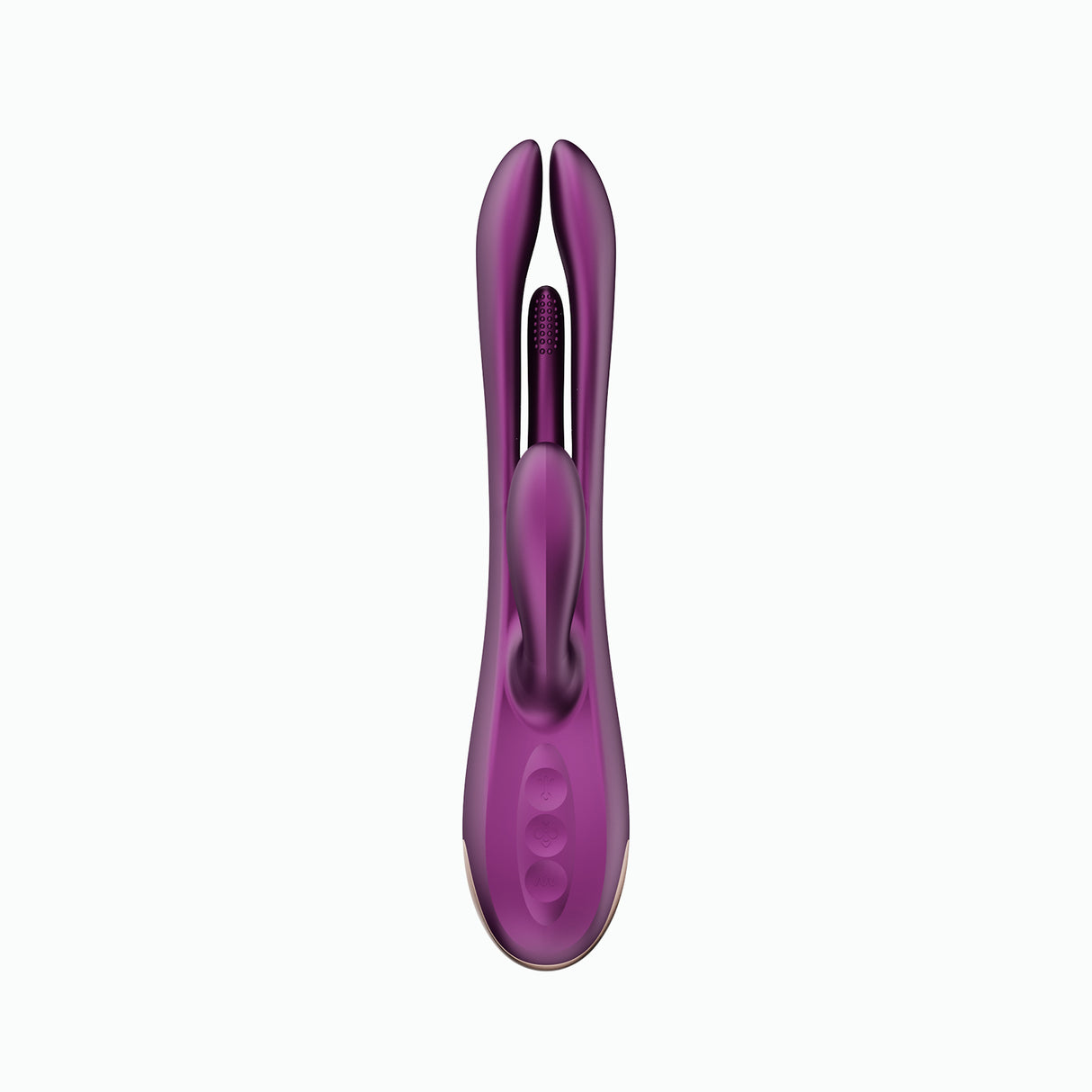 Terri App Controlled Tapping Rabbit Vibrator Purple showcasing its unique design and flexible clitoral arm for enhanced pleasure.