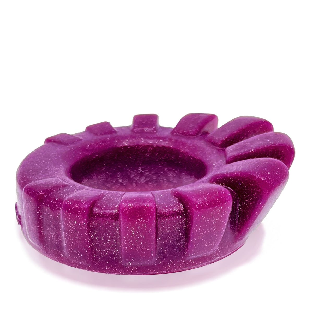 Oxballs Cock-Lug Lugged Silicone Cockring Plum designed for comfort and bulge enhancement with unique lugs for airflow.