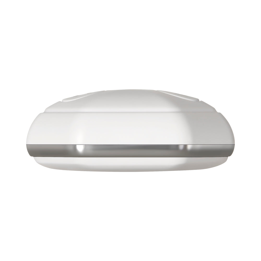 White and silver vibrating anal plug with ergonomic design for optimal back door pleasure and comfort.