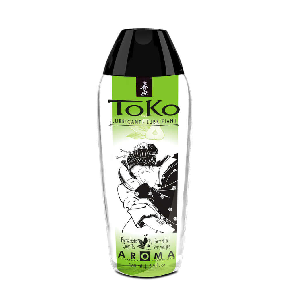 Shunga Toko Aroma Personal Lubricant Green Tea 5.5 Oz bottle with green tea aroma and elegant design