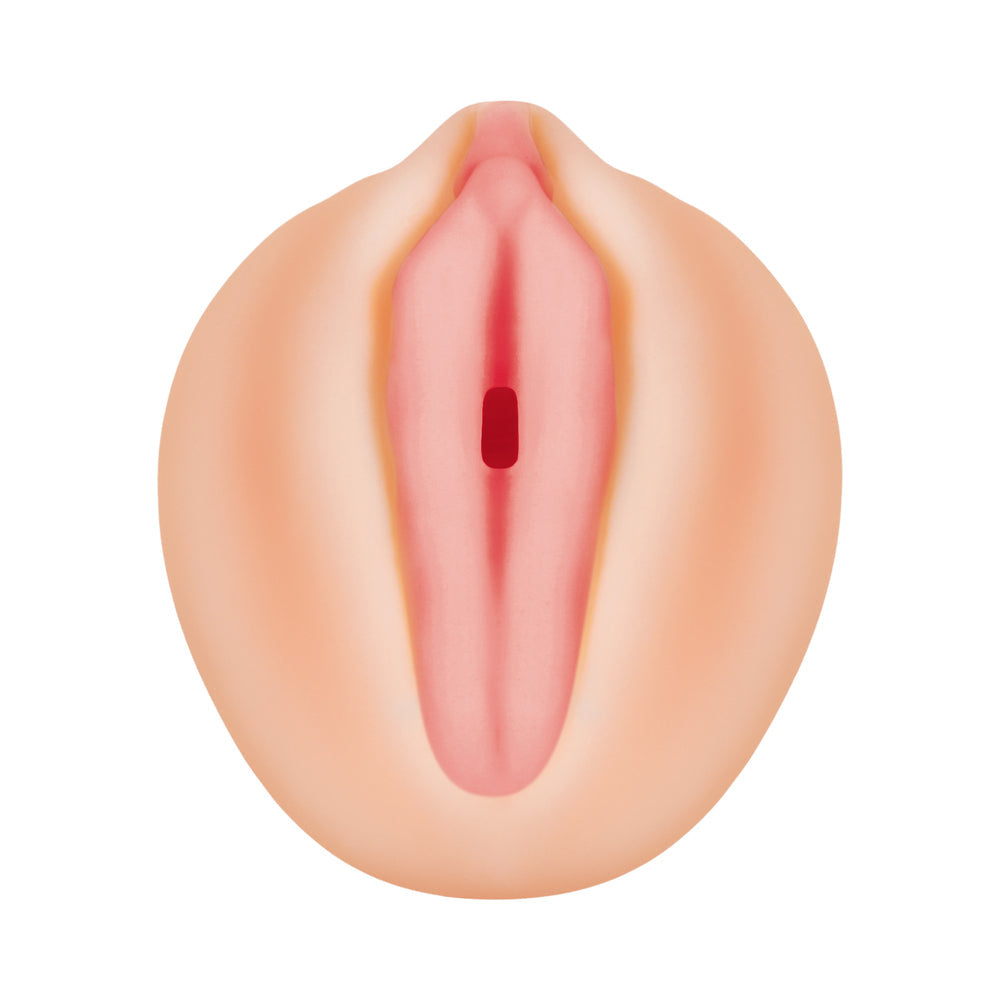 Realistic vagina stroker designed for pleasure, featuring soft TPE material and textured inner channel for enhanced sensations.