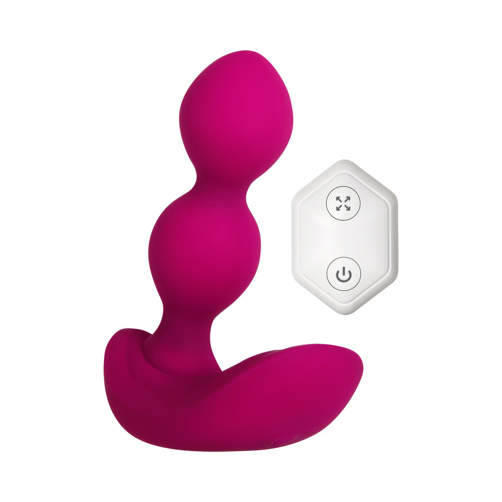 Zero Tolerance Bubble Butt Inflatable Vibrating Beaded Anal Plug in pink with remote control for intense pleasure.