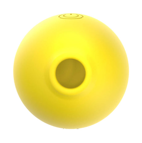 Lemonaire True Suction Massager Yellow top view showcasing its unique lemon-shaped design and suction opening.
