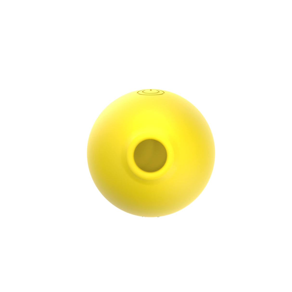 Top view of the Lemon Air Suction Clitoral Massager, a yellow, rounded pleasure device designed for customizable stimulation.