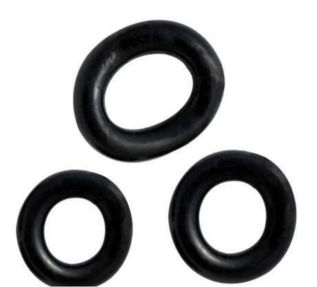 Lords Of The Ring Frodo Cock Ring Black set of three stretchy rings for enhanced support and intense orgasms.