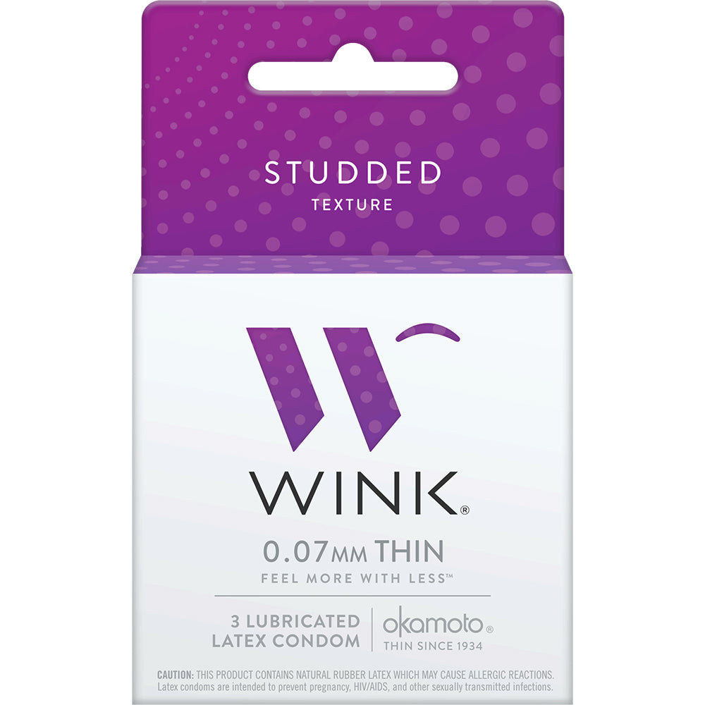 Wink Studded Latex Condoms 3 Pack