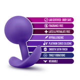 Blush Luxe Wearable Vibra Anal Plug Purple features body-safe materials and tingly vibrations for comfortable wear.