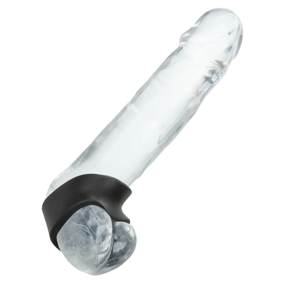 Alpha Liquid Silicone 3 Ring Stamina Set Black accessory with a transparent silicone design.