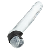 Alpha Liquid Silicone 3 Ring Stamina Set Black accessory with a transparent silicone design.
