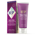 K-Y Natural Feeling Hyaluronic Acid Lubricant 2.5 Oz packaging and tube displaying product benefits and features.