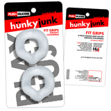 Oxballs Fit Grips 2-Pack Ergo-Fit Cockrings Clear packaging with two squishy rings prominently displayed.