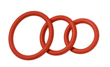 Spartacus Nitrile Cock Ring 3-Pack Set Red features three graduated rings made from durable nitrile material.
