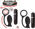 Mack Tuff Vibrating Butt Thriller Anal Plug Black showcasing 10 functions and made from 100% silicone for enhanced anal pleasure.