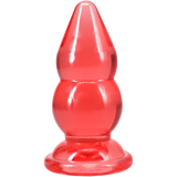 Crystal Jellies Double Pop Plug 6 Inch Pink with double curve shape for stimulating sensations.