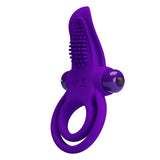 Pretty Love Vibrant Penis Ring Purple featuring a stretchy silicone design and removable bullet for stimulation.