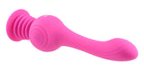 Gyro Vibe Silicone Suction Cup Vibrator Pink with textured shaft designed for intense pleasure and dynamic experiences.