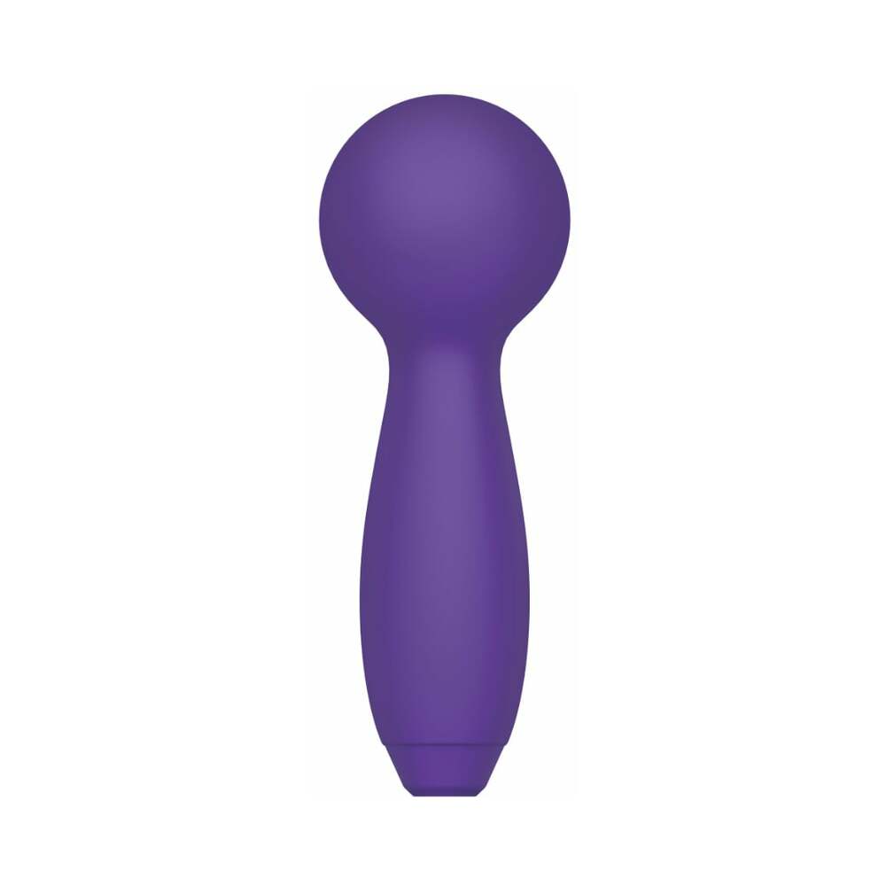 Me You Us Signature The Mini Wand Vibrator in vibrant purple color, featuring a classic wand head design.