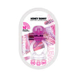 Wet Dreams Dream Boy Honey Bunny Cock and Ball Sling Magenta packaging featuring 10 vibrating frequencies and a vibrant design.