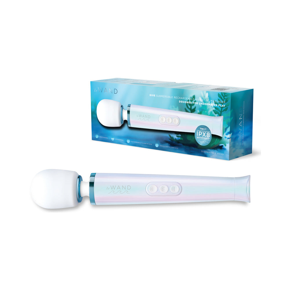 Le Wand Dive Submersible Vibrating Massager Seashell with box for underwater pleasure.
