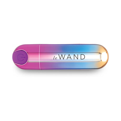 Le Wand Essentials Rechargeable Rainbow Bullet Vibrator with a colorful design for powerful pleasure in a compact size.