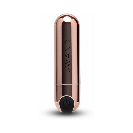 Le Wand Essentials Mini Rose Gold Bullet Vibrator in sleek rose gold design, perfect for targeted clitoral stimulation.