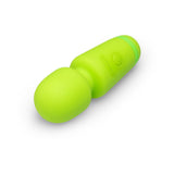 Le Wand Essentials Mini Wand Vibe Pocket-sized Vibrator in vibrant green color.