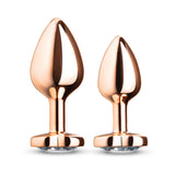 B-vibe Essentials 2-piece Jewel Hearts Anal Training Set stylish anal plugs with heart-shaped jewel bases.