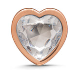 B-vibe Essentials 2-piece Jewel Hearts Anal Training Set heart-shaped jewel base close-up