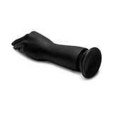 B-vibe Essentials Silicone Hand Fisting Dildo Black with a sculpted hand design for body-friendly exploration.