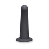 B-Vibe Essentials 7 Inch Smooth Silicone Dildo Black, sleek and smooth design for comfort and ease of use.