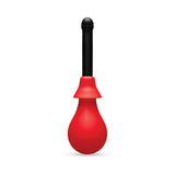 B-Vibe Essentials Hydrobulb Anal Douche 200 ml with soft red bulb and black nozzle for anal hygiene.
