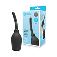 B-Vibe Essentials Enema Douche With Nozzle 310 mL Black in packaging with bulb for easy cleaning.