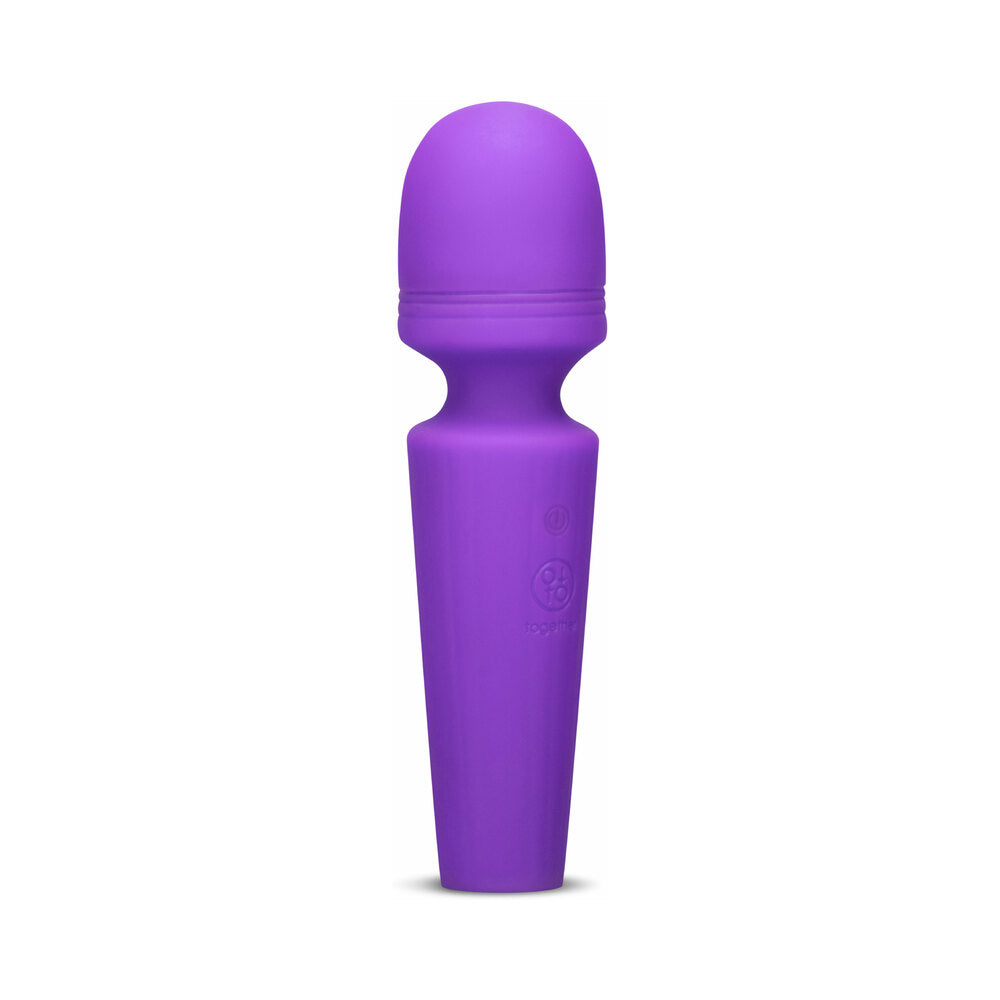Together Glow On The Go Mini Wand Vibrator Purple, compact design for effortless pleasure.