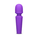 Together Glow On The Go Mini Wand Vibrator Purple on a white background, designed for portability and pleasure.