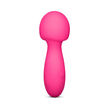 Together Spark On The Go Mini Wand Vibrator in vibrant pink color with ergonomic design for easy handling.