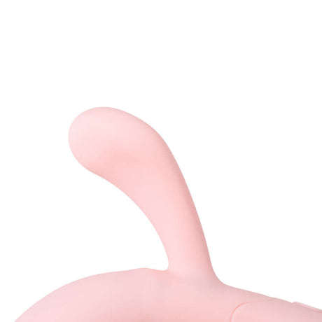 Camtoyz Flexicurve Ergonomic Rabbit Vibrator close-up view of the curved, soft pink design for dual stimulation.