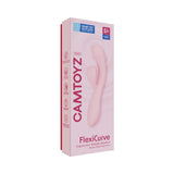 Camtoyz Flexicurve Ergonomic Rabbit Vibrator in pink packaging displaying features and design.