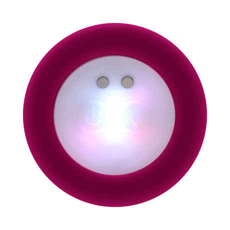 Evolved Party Plug Silicone Rechargeable Burgundy light-up base and buttons design for fun and pleasure.