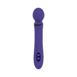Evolved Shiver Silicone Rechargeable Vibrator Purple, featuring a textured wand head and dual-ended design for pleasure.