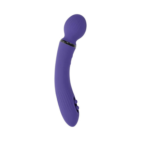 Evolved Shiver Silicone Rechargeable Vibrator Purple, dual-ended silicone toy for internal and external stimulation.