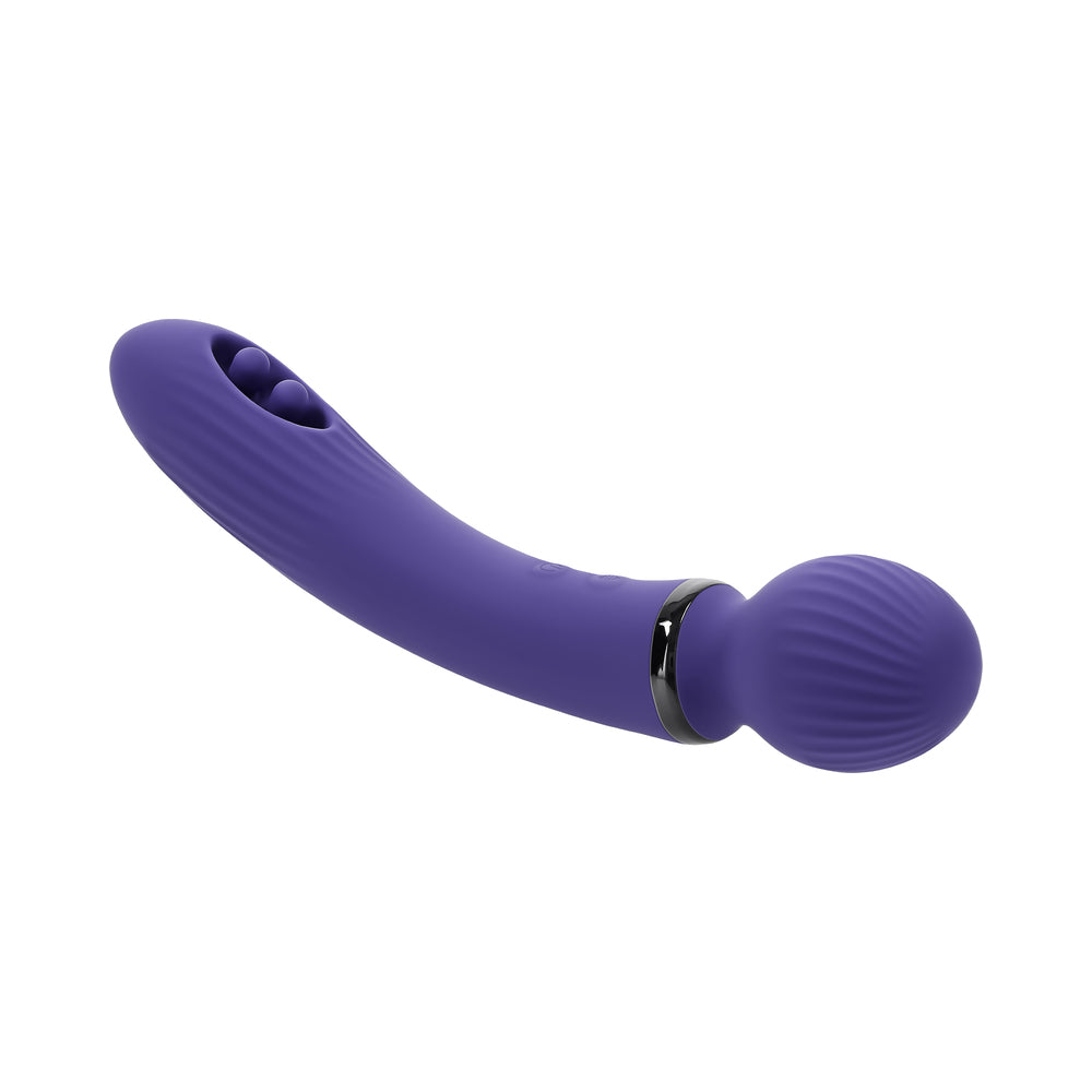 Evolved Shiver Silicone Rechargeable Vibrator Purple features dual-ended design for internal and external pleasure.