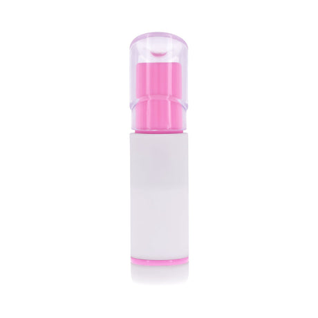 Evolved Pucker Up Air Tapping Lipstick Vibrator Pink Pearl in pink and white packaging on a white background.