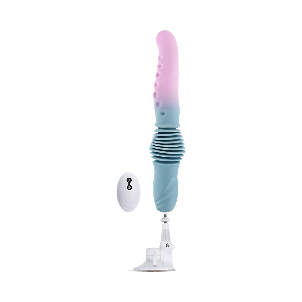 Gender X Tentacle Thruster Vibrator Multicolor features a vibrant blue and pink design with realistic tentacle shape.