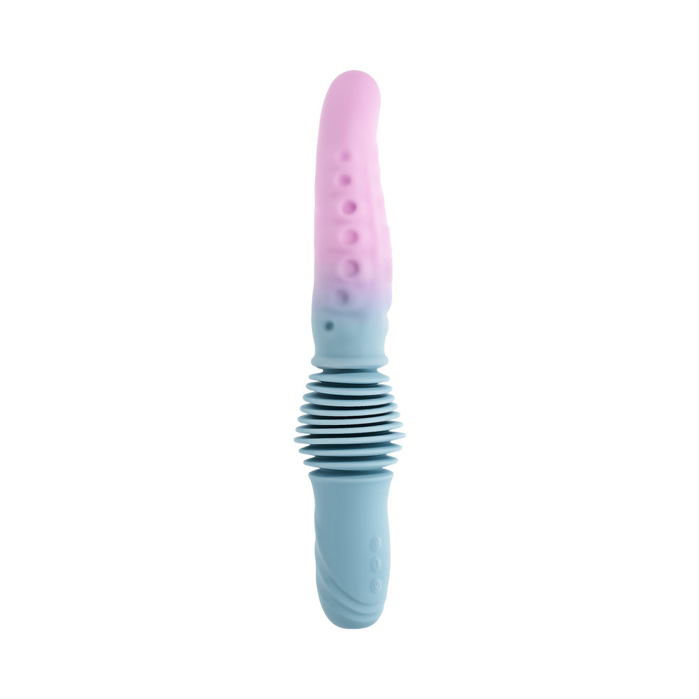 Gender X Tentacle Thruster Vibrator Multicolor with pink and blue tentacle design and textured ribbing.
